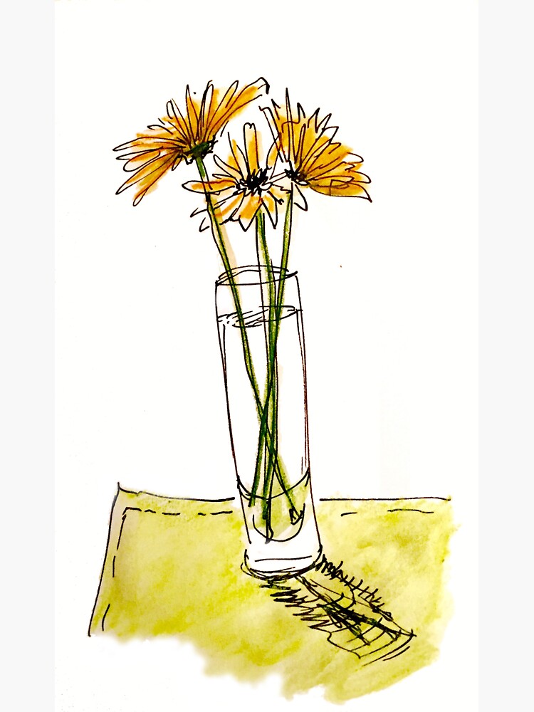 Thumbnail 3 of 3, Sticker, Daisies in a Vase designed and sold by Tensegrity.
