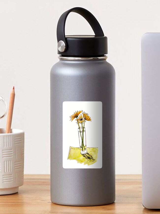 Thumbnail 1 of 3, Sticker, Daisies in a Vase designed and sold by Tensegrity.