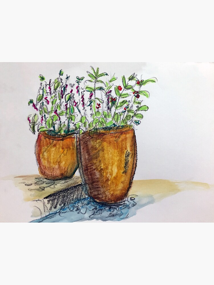 Thumbnail 3 of 3, Sticker, Flowers in Pots designed and sold by Tensegrity.