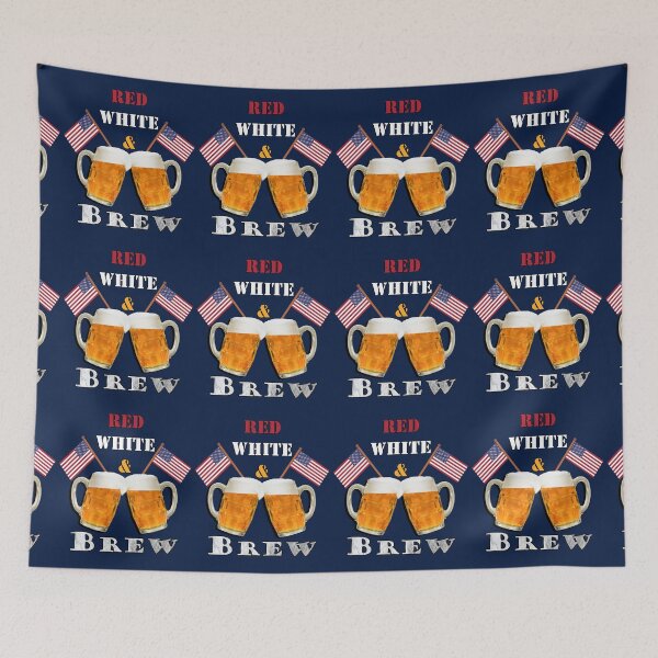 Item preview, Red, White & Brew Patriotic Graphic Design Beer Cheers American designed and sold by Cute & Sassy Custom Gifting Boutiques.