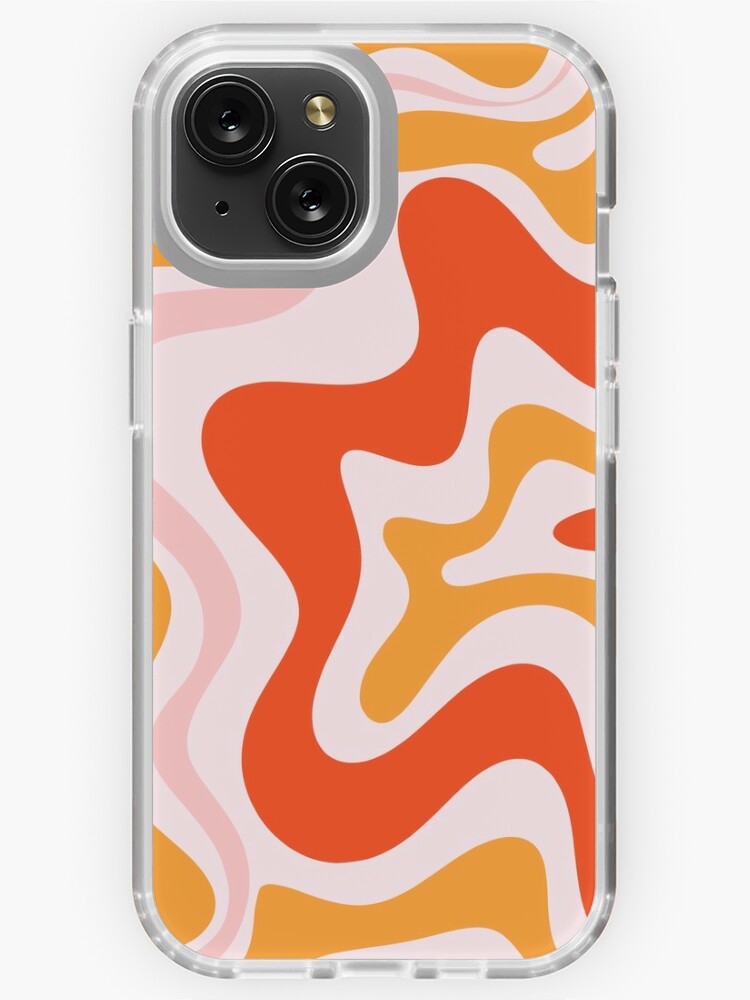 Liquid Swirl Retro Contemporary Abstract in Soft Blush Pink iPhone Case  for Sale by kierkegaard