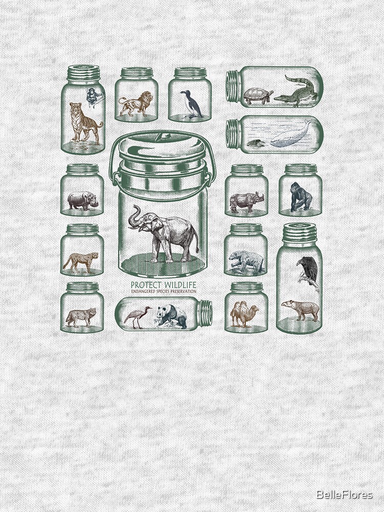 Thumbnail 7 of 7, Tri-blend T-Shirt, Protect Wildlife - Endangered Species Preservation designed and sold by BelleFlores.