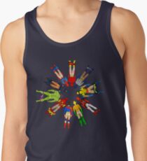 Superhero Butts Scattered on Black Tank Top