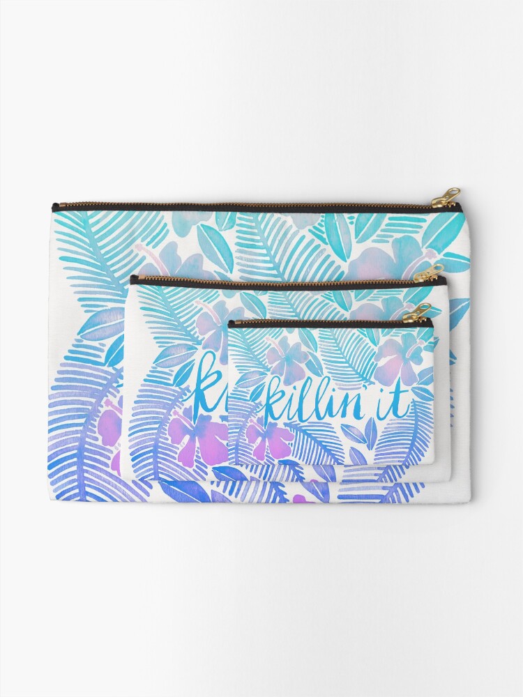 Alternate view of Killin' It – Turquoise + Lavender Ombré Zipper Pouch