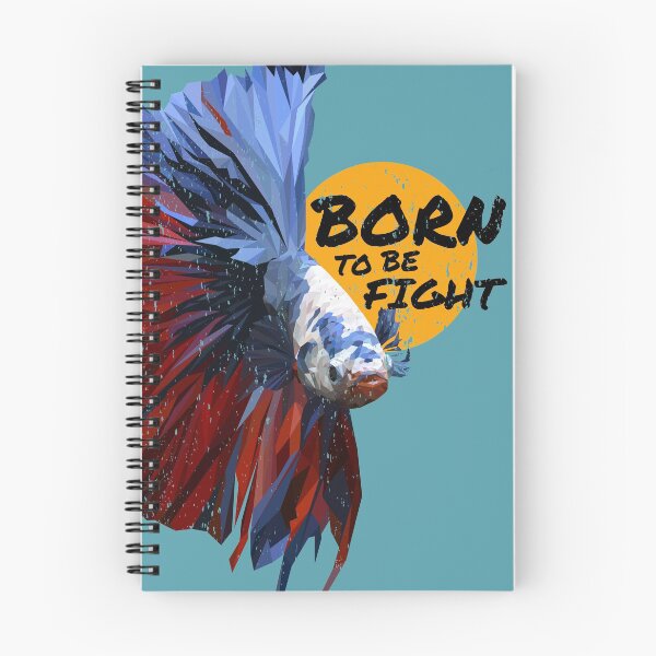 Item preview, Polygonal illustration art of Siamese fighting fish with born to be fight. designed and sold by MOLZart.