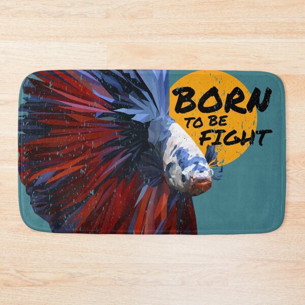 Item preview, Polygonal illustration art of Siamese fighting fish with born to be fight. designed and sold by MOLZart.