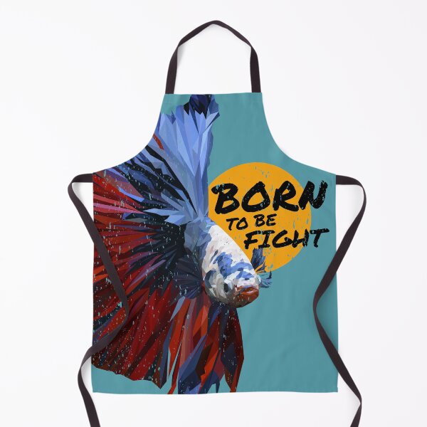 Item preview, Polygonal illustration art of Siamese fighting fish with born to be fight. designed and sold by MOLZart.