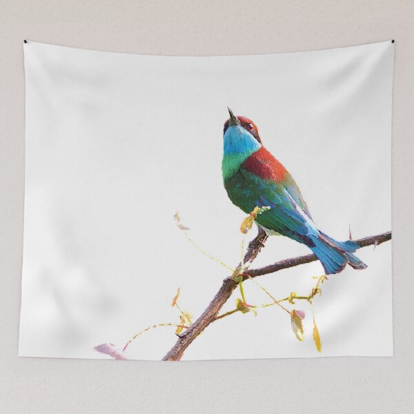 Item preview, The blue-throated bee-eater has chestnut red or chocolate color from the top to the upper back designed and sold by zenger2021.