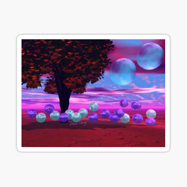 Bubble Garden, Abstract Rose, Violet & Azure Wisdom Sticker