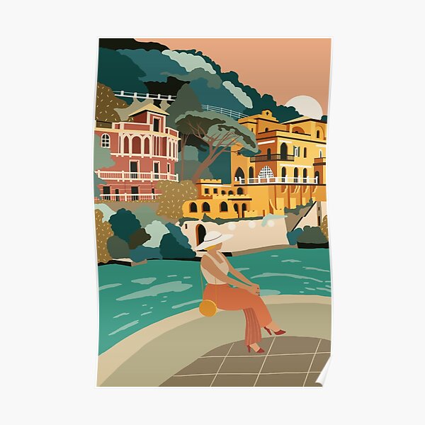 Italy Portofino Travel Poster Art Print Poster