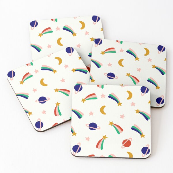 Item preview, Stylish vector cosmos pattern design with falling stars, moon and planet. Funny  texture in hand-drawn style. designed and sold by BychkovaEvgenia.