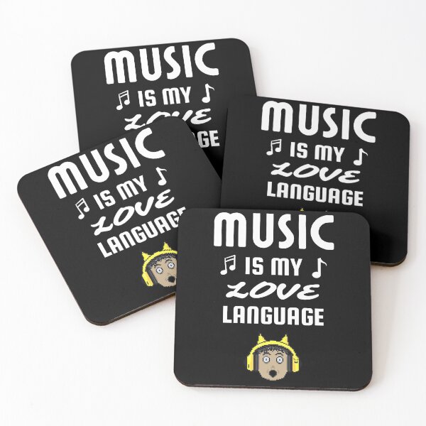 Item preview, Music is my love language - music is better than folks - Headphone galore pattern designed and sold by For the love of Pixels.