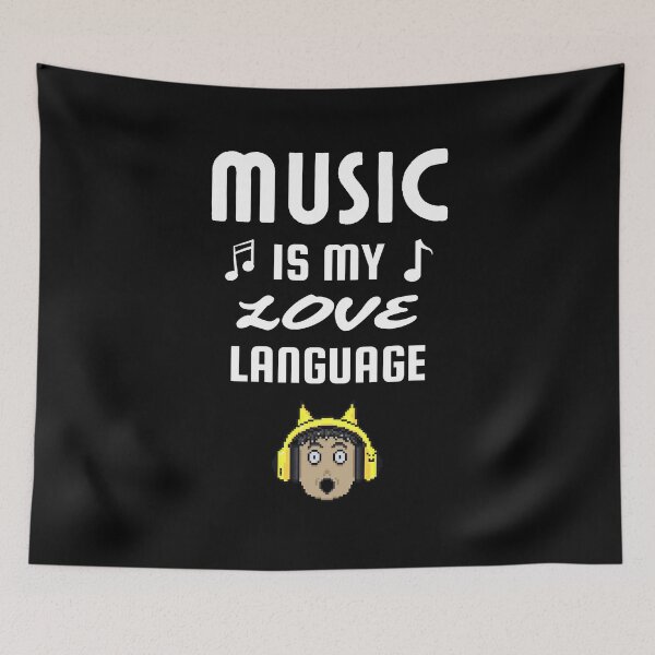 Item preview, Music is my love language - music is better than folks - Headphone galore pattern designed and sold by For the love of Pixels.