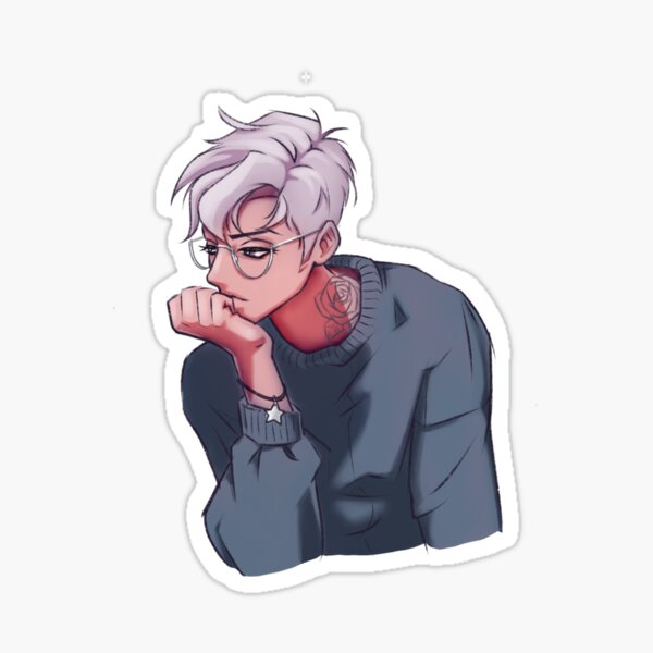 Bored Boy Character Illustration Sticker