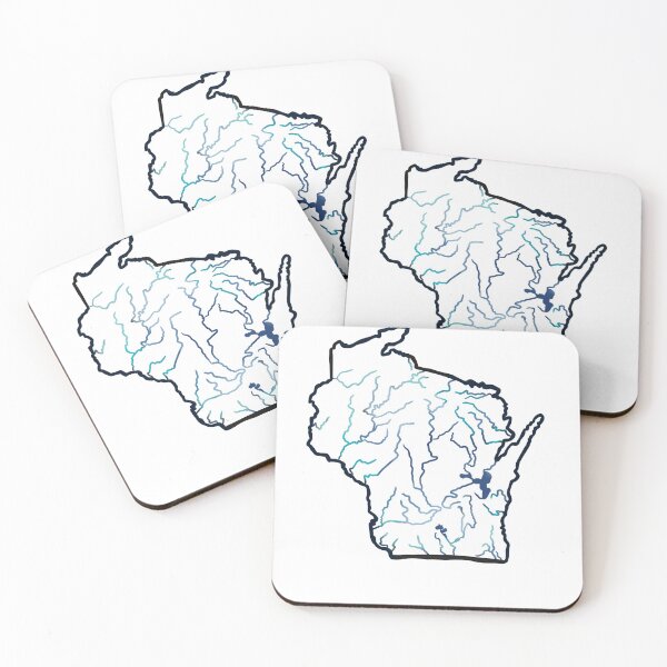 Item preview, Wisconsin State Rivers Outline designed and sold by zhdezigns.