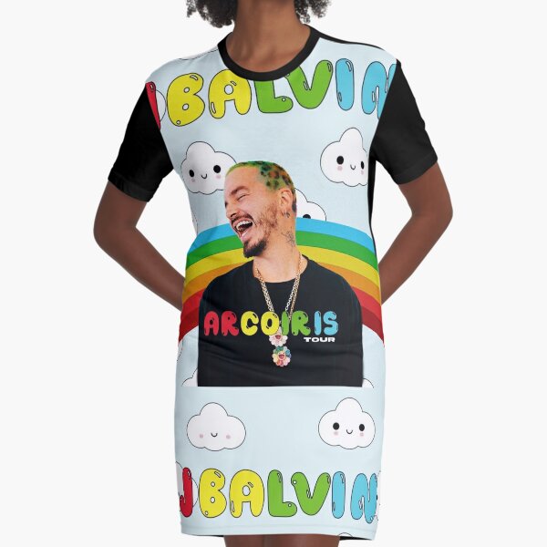 J Balvin Arcoiris Tour Double Sided T Shirt 2019 Black Size S