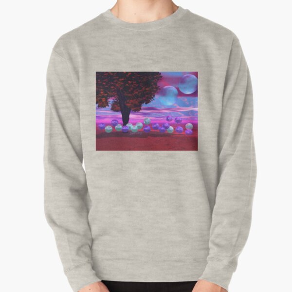 Bubble Garden, Abstract Rose, Violet & Azure Wisdom Pullover Sweatshirt