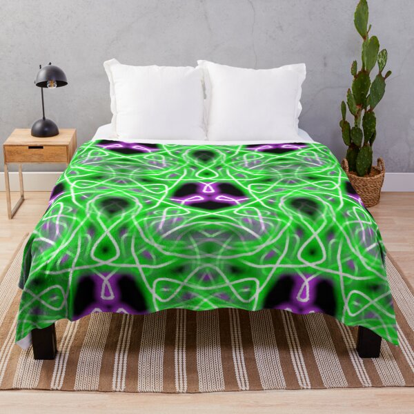 Item preview, Patrón abstracto de neón púrpura verde designed and sold by ZubiyaArt.