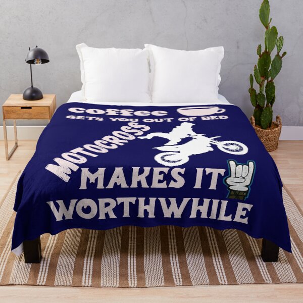 Item preview, Coffee Gets You Out Of Bed - Motocross Makes It Worthwhile - Light Text designed and sold by DerekJSmith.