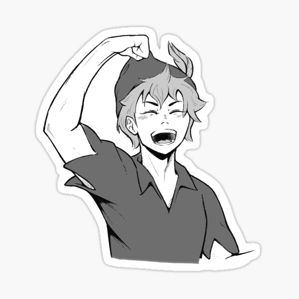 Shoyo Hinata Dressed as Peter Pan - Fanart Sticker