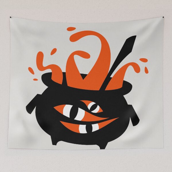 Item preview, Witch's cauldron with tentacle monster inside (on white) designed and sold by SergPerep.