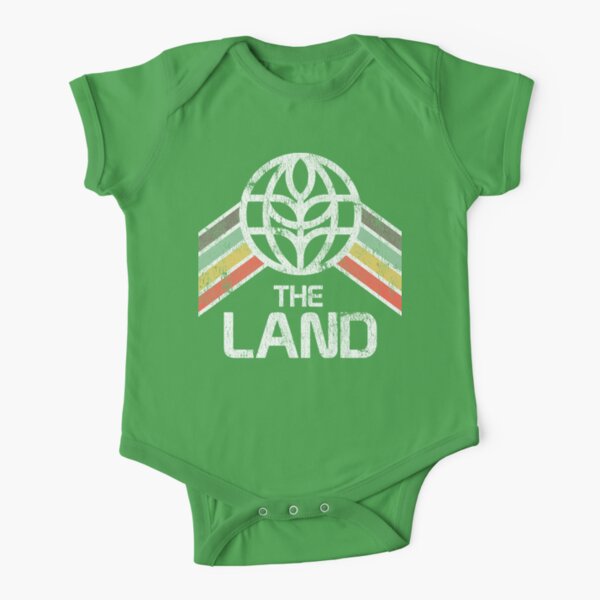 The Land Logo Distressed in Vintage Retro Style Short Sleeve Baby One-Piece