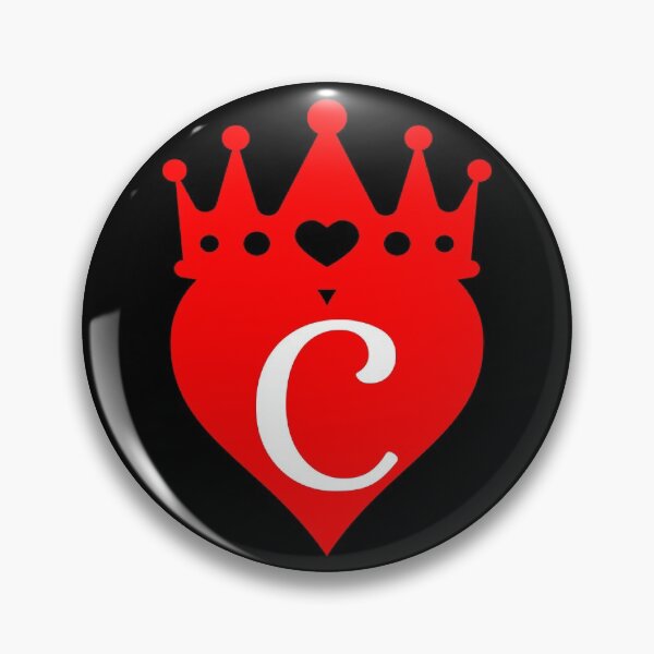 Item preview, king or queen crowned red heart with letter C designed and sold by ronaldsonou.