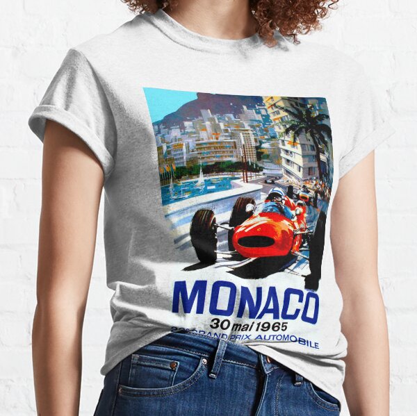 "MONACO GRAND PRIX" Vintage Auto Racing Print Classic T-Shirt