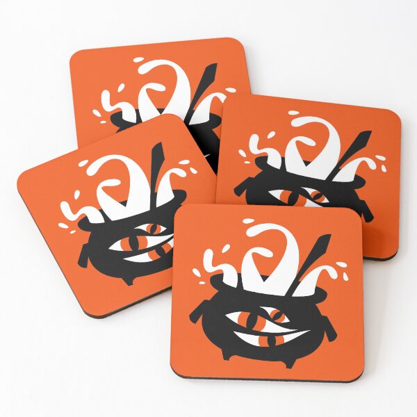 Item preview, Witch's cauldron with tentacle monster inside (on orange) designed and sold by SergPerep.
