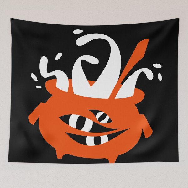 Item preview, Witch's cauldron with tentacle monster inside (on black) designed and sold by SergPerep.