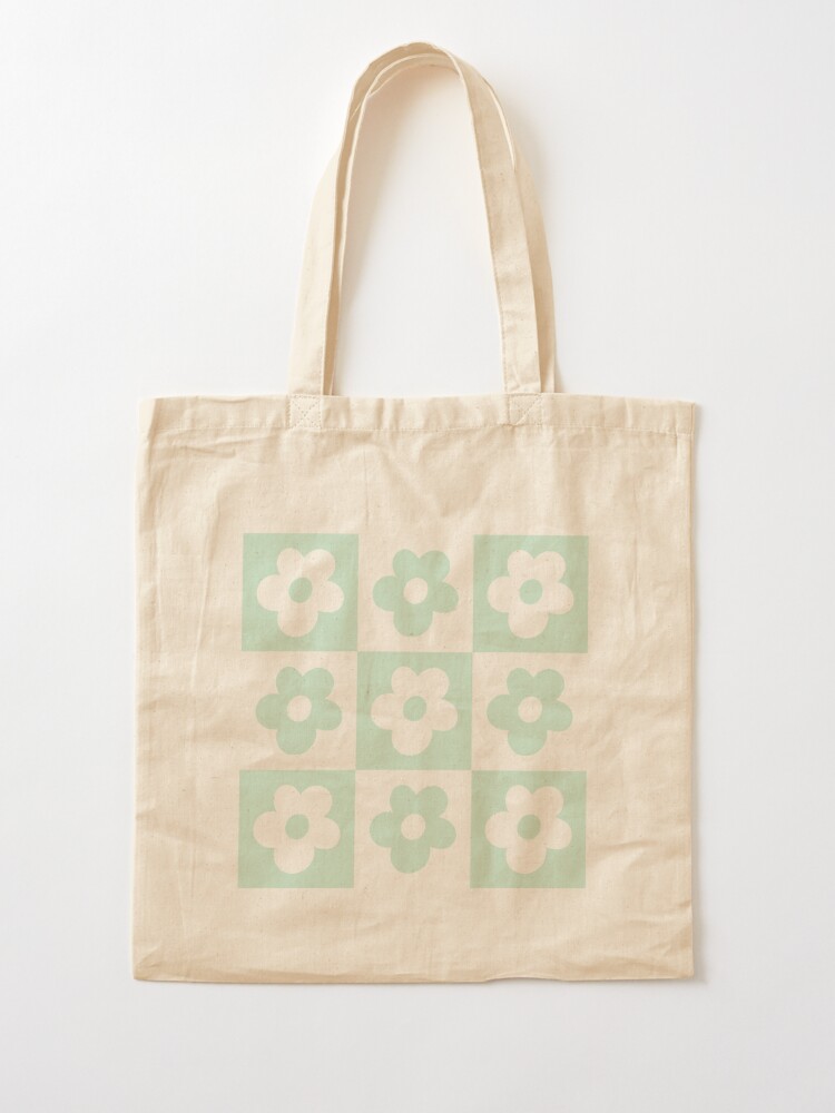 Checkered Tote Bag - Green