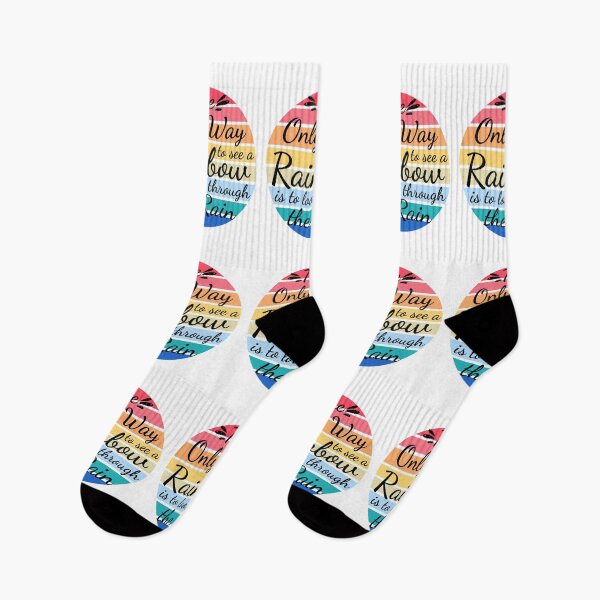 Item preview, Inspiring Quote,  The only way to see a rainbow is to look through the rain, Positive Present designed and sold by AmazingEcraft.