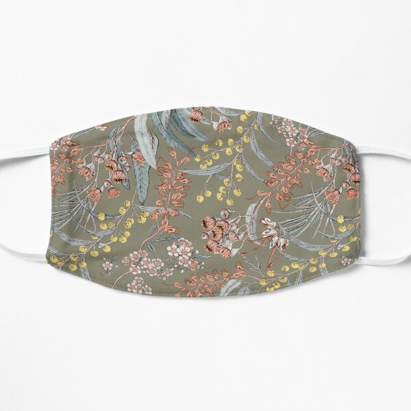 australian native flowers botanical Harmonious pattern Flat Mask