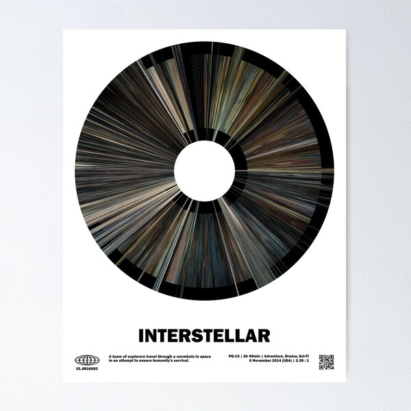 minimal_Interstellar Warp Barcode Movie Poster
