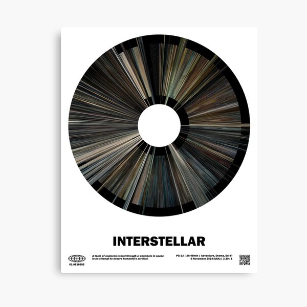 minimal_Interstellar Warp Barcode Movie Canvas Print