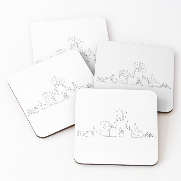 Item preview, Magical Kingdom Theme Park Skyline Line Art designed and sold by studio75wallart.