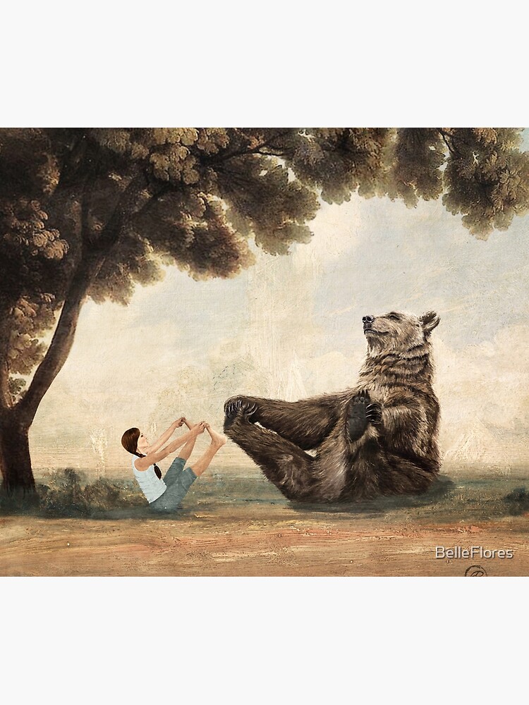 "Mein Freund, der Yogabär" Fleecedecke von BelleFlores Redbubble