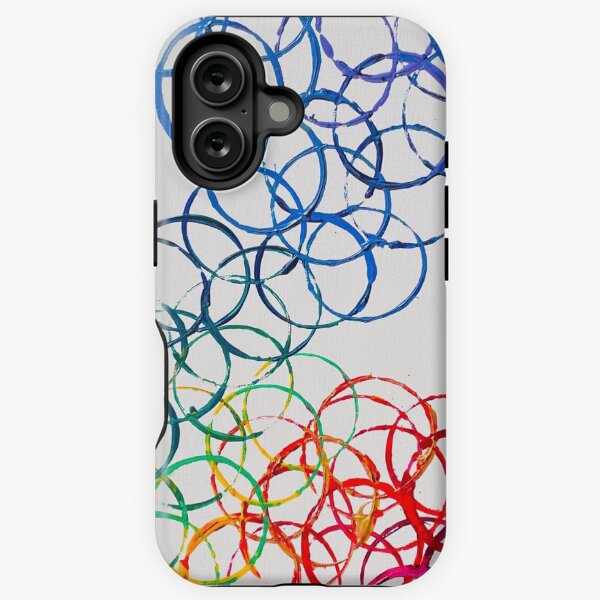 Rainbow Rings Abstract Art iPhone Tough Case