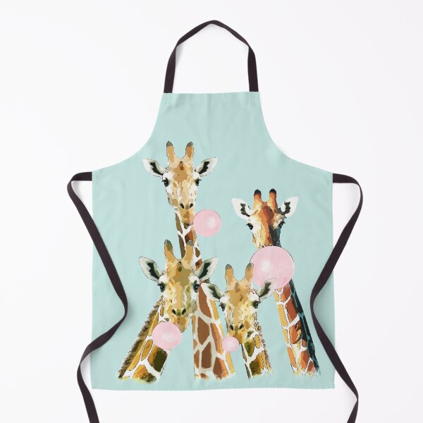 Item preview, Watercolor giraffes with bubblegum, funny animals, cute, kawaii giraffe designed and sold by Collagedream.