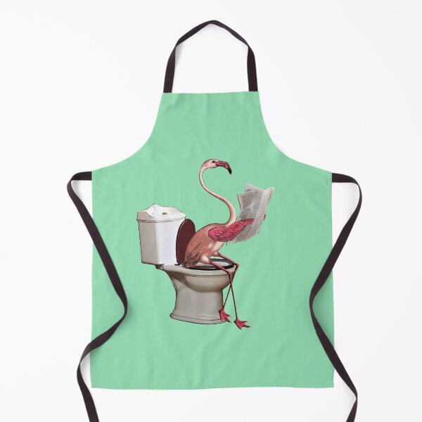 Item preview, Flamingo at the toilet, funny,  designed and sold by Collagedream.