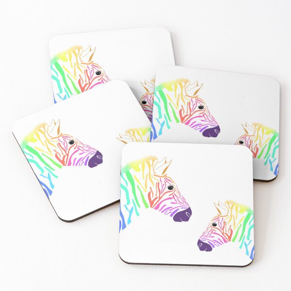 Item preview, Neon colored zebras | animal parent and baby | illustration art | designed and sold by Rinse van Ham.