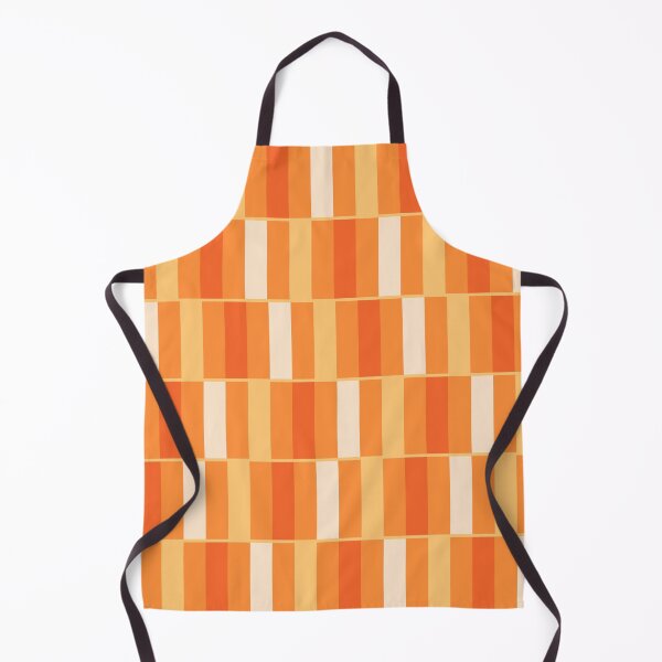 Item preview, Long Blocks Retro Geometric Check Pattern in Tangerine Orange Yellow Tones designed and sold by kierkegaard.