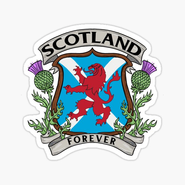 Scotland Forever, Scottish Lion, Flag and crest Sticker