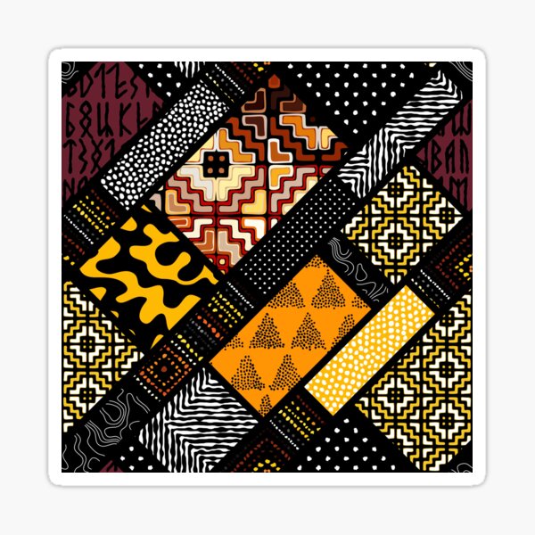 Afro Patchwork Print Design 6 Sticker