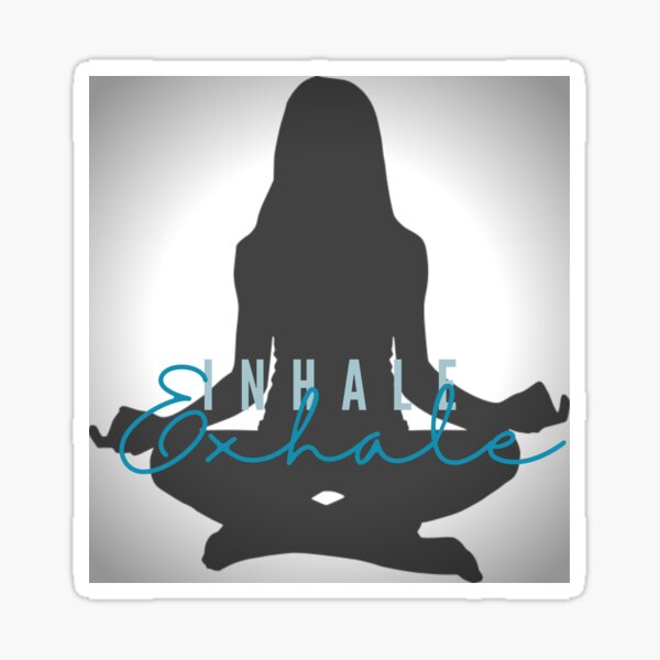 Item preview, Inhale Calm Exhale Stress large Yoga design  designed and sold by artsyislandgirl.