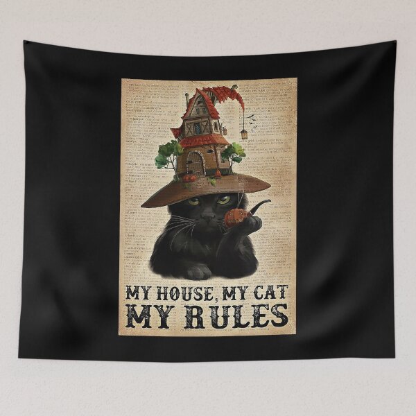 Item preview, Black Cat Rule funny quotes gift designed and sold by Douglafa.