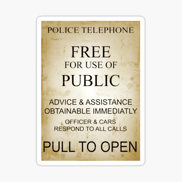 Item preview, Police Public Call Box Sign designed and sold by amanda150771.