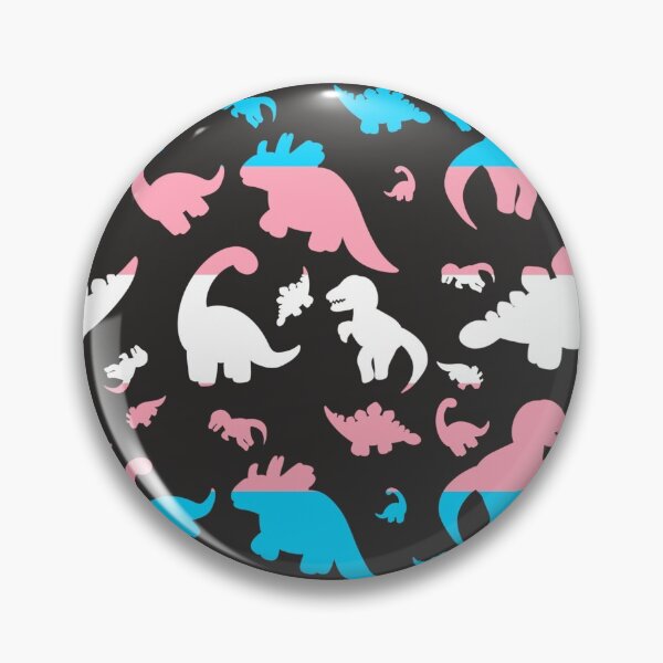 Artikelvorschau, Transgender Pride Dinosaurier, grauer Hintergrund / LGBTQI+ entworfen und verkauft von amphoterica.