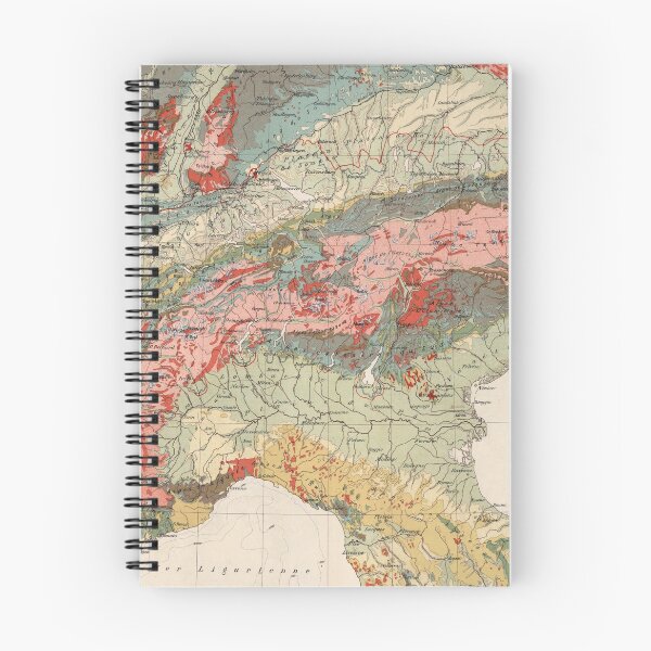 Item preview, Vintage Alps Geology Map (1921) Vintage Swiss Mountain Range Geologic Atlas designed and sold by BravuraMedia.