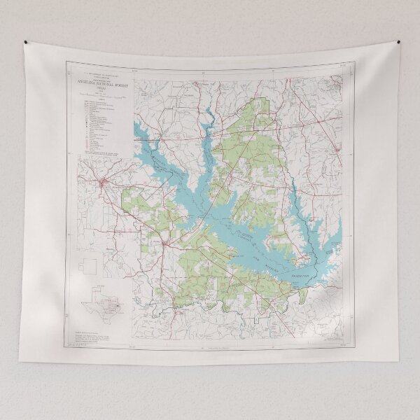 Item preview, Angelina National Forest Map (1974) Vintage Texas Woodland Reserve Atlas designed and sold by BravuraMedia.